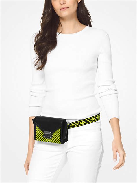 michael kors mini neon yellow crossbody|Whitney Mini Neon Checkerboard Logo Leather  .